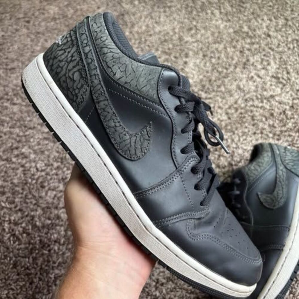 Nike Air Jordan 1 Low SE Black Elephant Off Noir Mens Size 12 FB9907-001